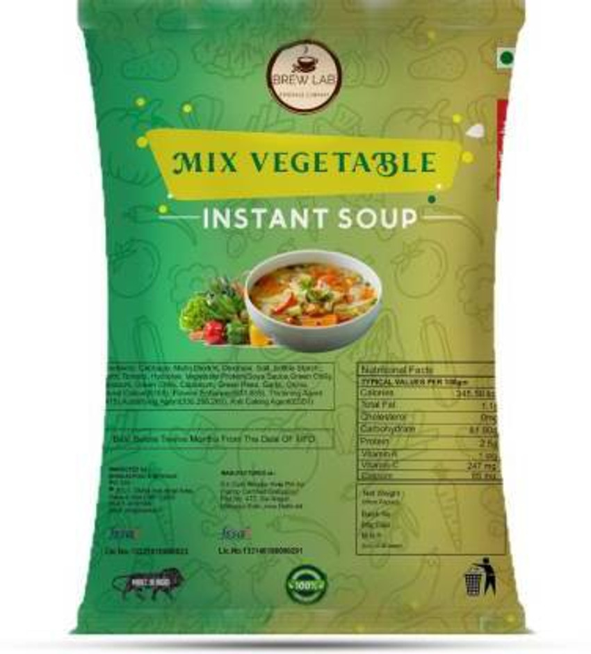 Brew Lab Instant Mix Vegetable Soup Premix For Home Office Use