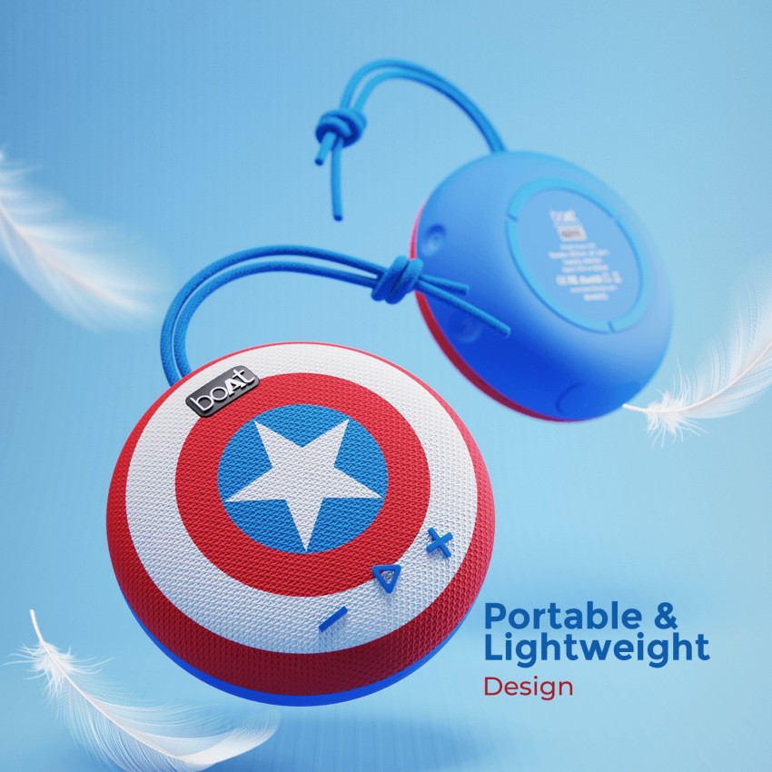 boAt Stone 190 - Marvel Edition (Captain America) Bluetooth Portable speaker with IPX7 water & splash resistant (Captains Blue)