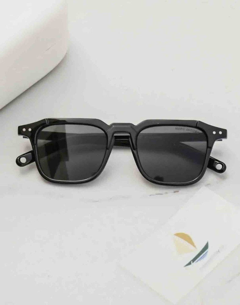 Buy UNIQUE FACTORY Retro Square Sunglasses Black For Men Women