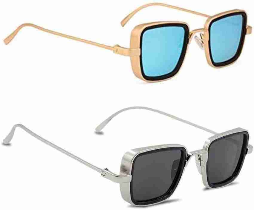 Buy Actn Rectangular Sunglasses Blue Black For Men Women Online