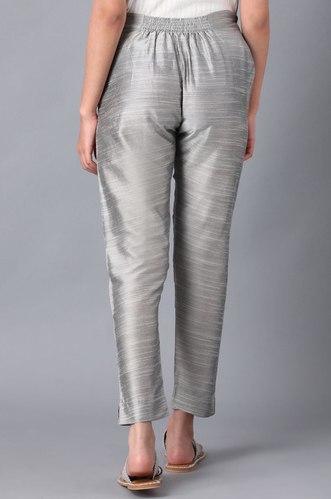 W Slim Fit Women Silver Trousers  Buy W Slim Fit Women Silver Trousers  Online at Best Prices in India  Flipkartcom