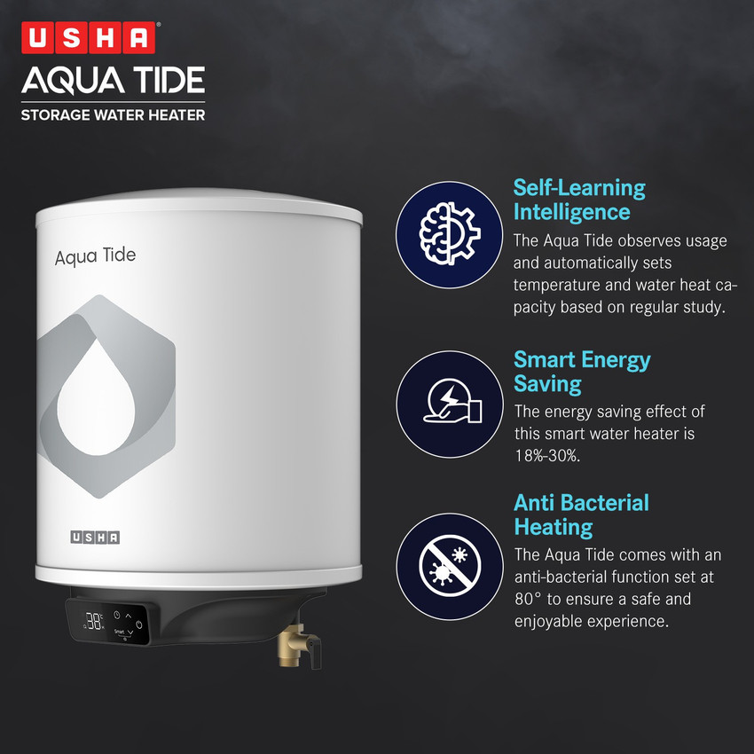 USHA 25 L Storage Water Geyser (Aqua Tide, White, Grey, Black) Price in  India - Buy USHA 25 L Storage Water Geyser (Aqua Tide, White, Grey, Black)  online at Flipkart.com