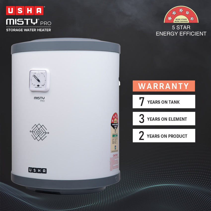 USHA 15 L Storage Water Geyser (Misty Pro, Twinkling Grey) Price in India -  Buy USHA 15 L Storage Water Geyser (Misty Pro, Twinkling Grey) online at  Flipkart.com