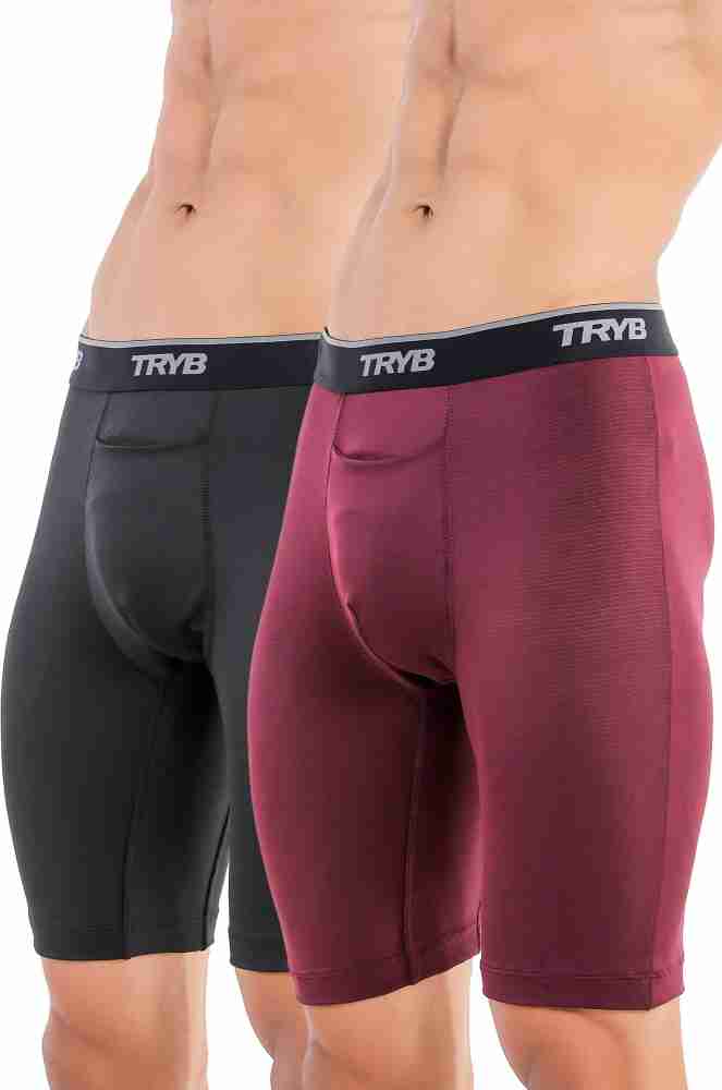 Tryb Men Men Sport Performance Active Long Leg Compression Shorts Trunk - 2  pack Brief - Buy Tryb Men Men Sport Performance Active Long Leg Compression  Shorts Trunk - 2 pack Brief