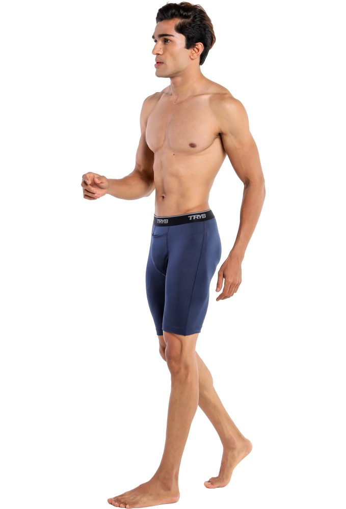 Buy TRYB Mens Compression Shorts Long Leg Performance Underwear