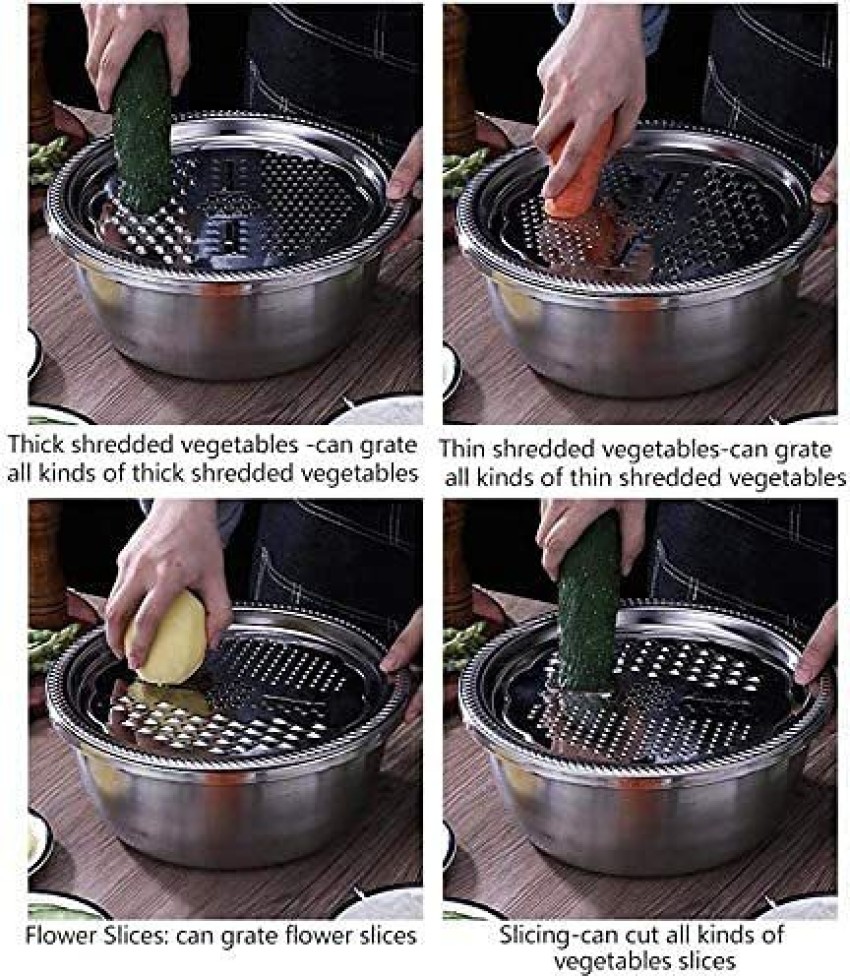 Multifunction Stainless Steel Basin Grater Slicer Wash Drain