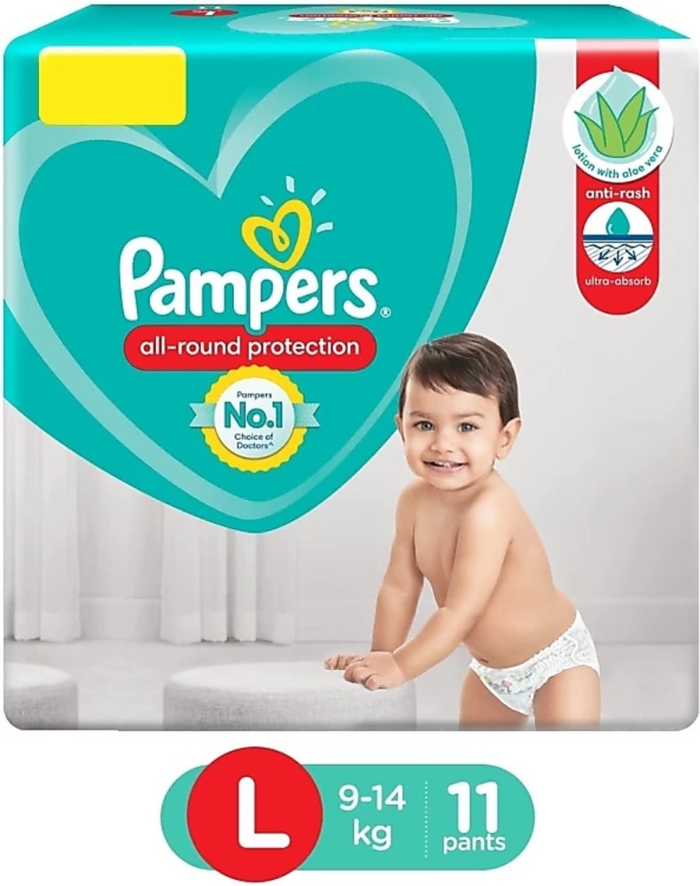 Mommy Care Baby Diaper Pants Large (L) Size, 9-14 kgs with ADL Technology -  30 Count - 12 Hours Protection . Pack Of 6.