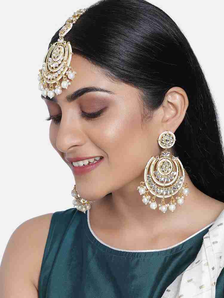 Flipkart Buy PEORA Gold Plated Kundan Studded Chandbali