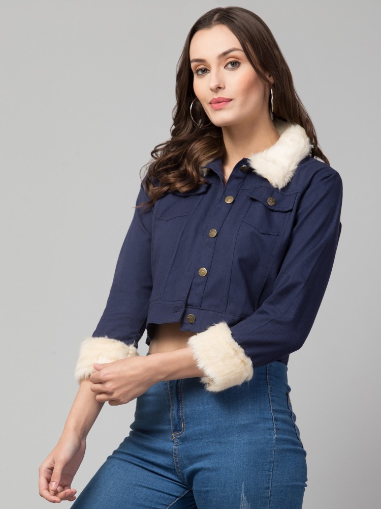 QueenOfApparel 3/4th Sleeve Solid Women Denim Jacket - Buy QueenOfApparel  3/4th Sleeve Solid Women Denim Jacket Online at Best Prices in India