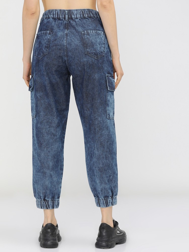 Buy Tokyo Talkies Women Blue Pure Cotton Jogger Jeans - Jeans for