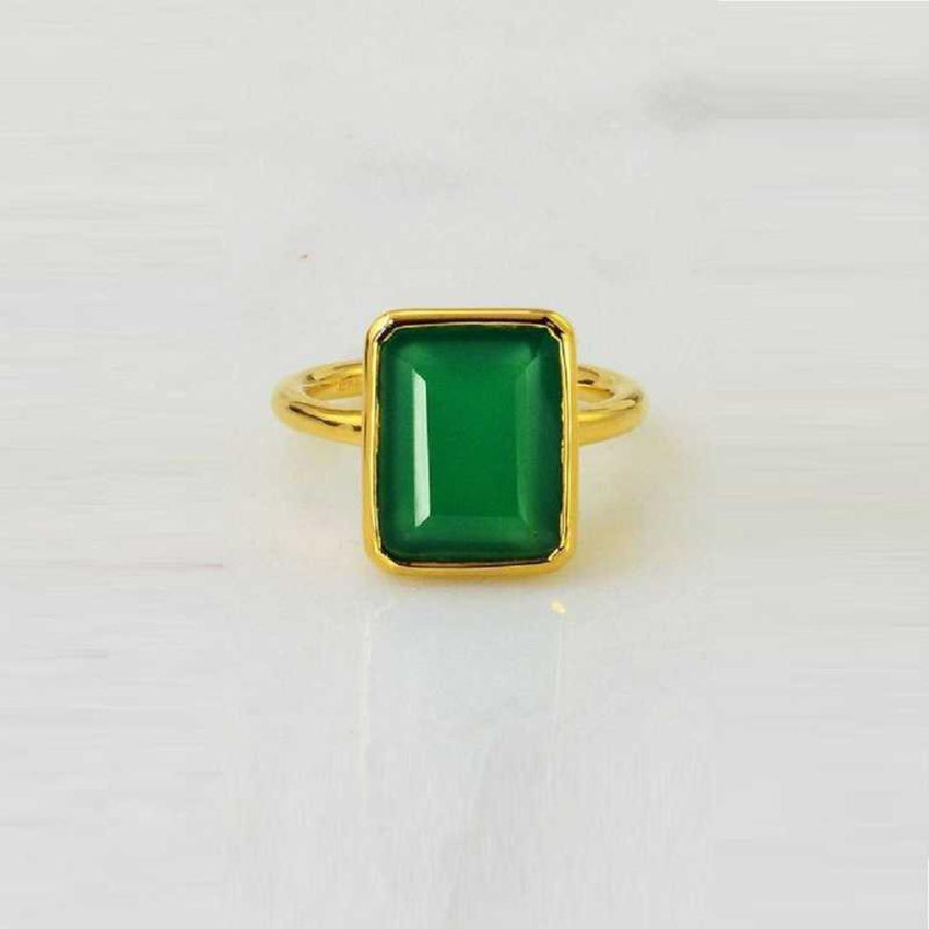 Emerald gold plated ring sale