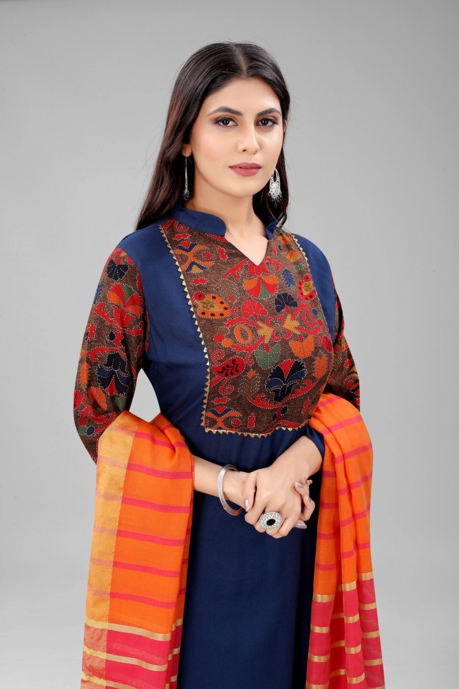 Floral churidar neck clearance designs