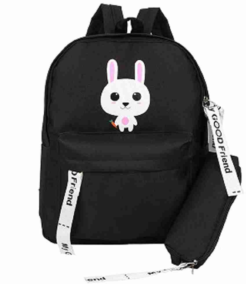 BLACK BUNNY BACKPACK FOR GIRLS AND WOMEN AND KIDS SCHOOL BAG 15