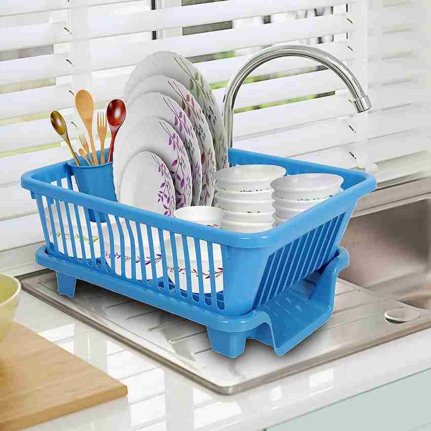 Aspire Dish Drainer Kitchen Rack Plastic 3 in 1 Small Durable Plastic Kitchen Sink with Tray for Kitchen Price in India Buy Aspire Dish Drainer Kitchen Rack Plastic 3 in 1