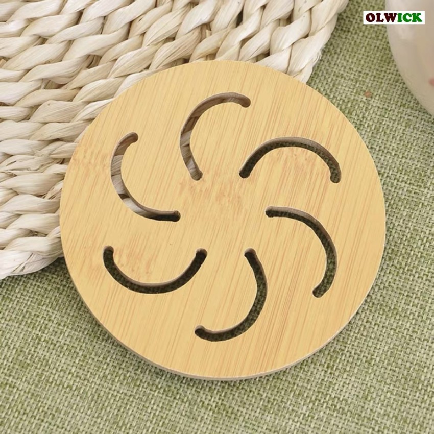 olwick Wooden Insulation Cup Mat Table Mats Drink Coasters for Tea