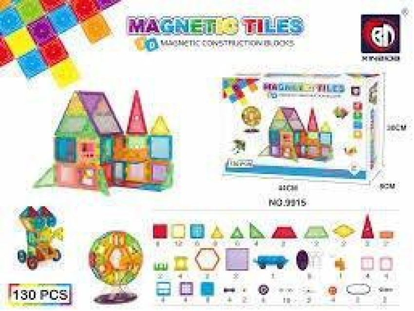130pcs Magnetic Tiles Construction Building Blocks Battery Operated with  Light and Music(Magical Magnets)with Motor . Buy Blocks toys in India. shop  for SR Toys products in India.
