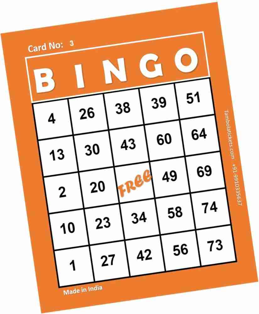 Tambola Tickets Bingo Cards Orange Theme Tambola Housie Tickets ...