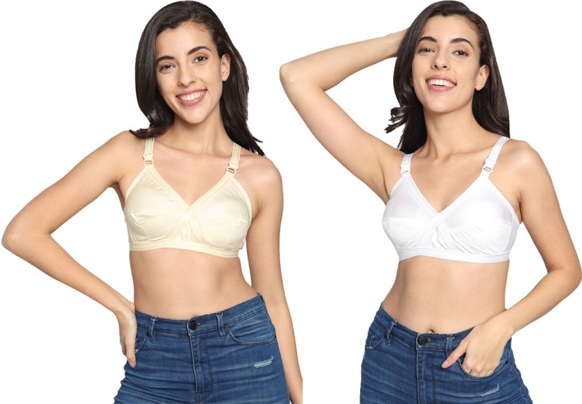 Buy Women Cotton Bra (Pack Of 2) Beige-White