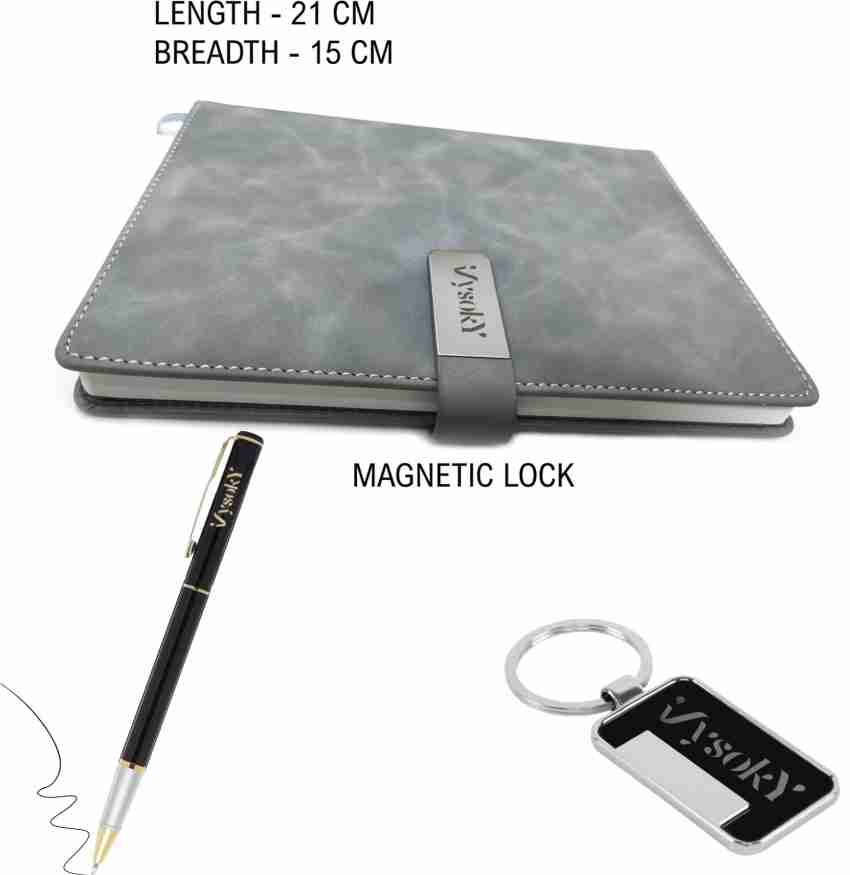 Custom Gift Set 2020 Diary Magnet Lock with Pen Holder A5 PU