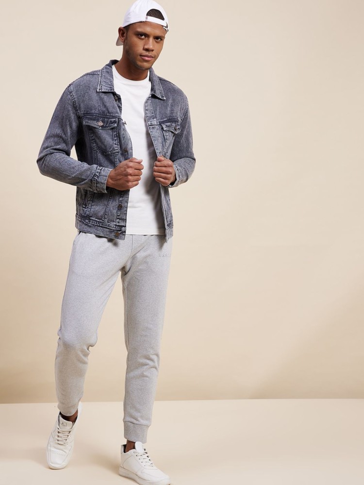 Buy Lyush - Mascln Men's Black Washed Denim Jacket Online at Best Price