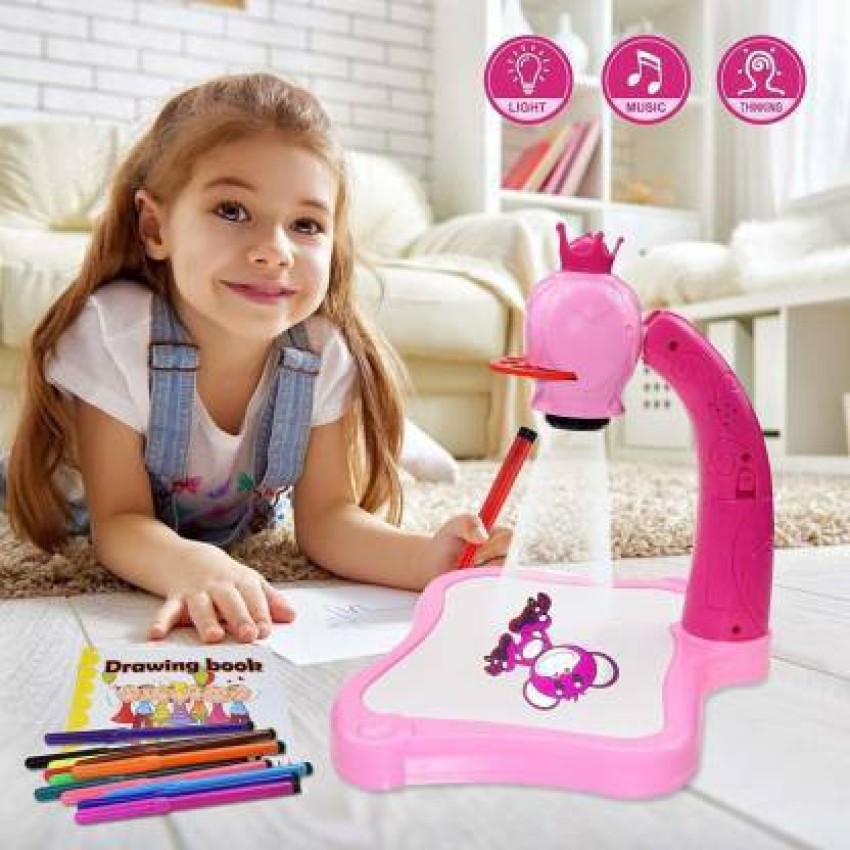  Trace and Draw Projector Toy,Art Projector, Painting Drawing  Table Led Projector Toddler Toy Educational Drawing Playset for Kids Boys  Girls Age 3+ (Pink) : Toys & Games