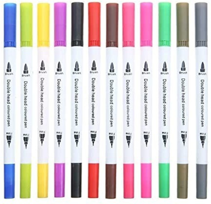 KRAFTMASTERS Fineliner Color Pen Set 0.4mm Fine Point Colored  Pens Markers Set Of 12 - Fine Point Colored Pens Markers