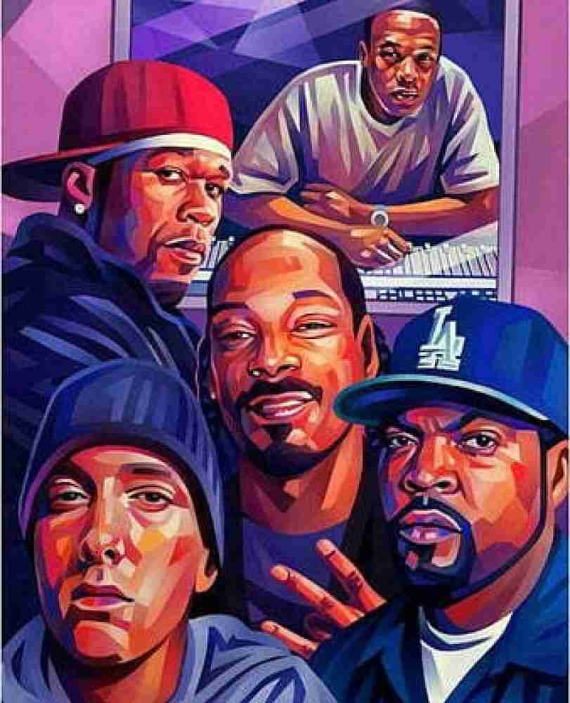 Rapper Eminem 50 Cent Snoop Dogg Dr Dre Ice Cube Signature poster