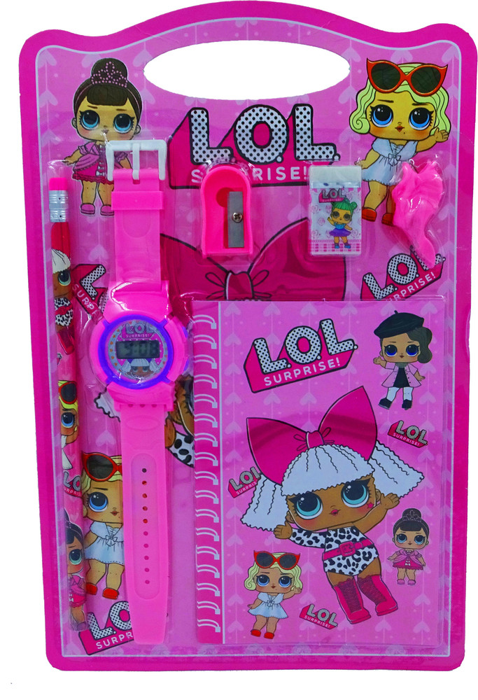 Flipkart poksi LOL SURPRISE 6 IN 1 GIFT SET FOR KIDS BIRTHDAY PARTY RETURN GIFT LOL SURPRISE Art Metal Pencil Box Box