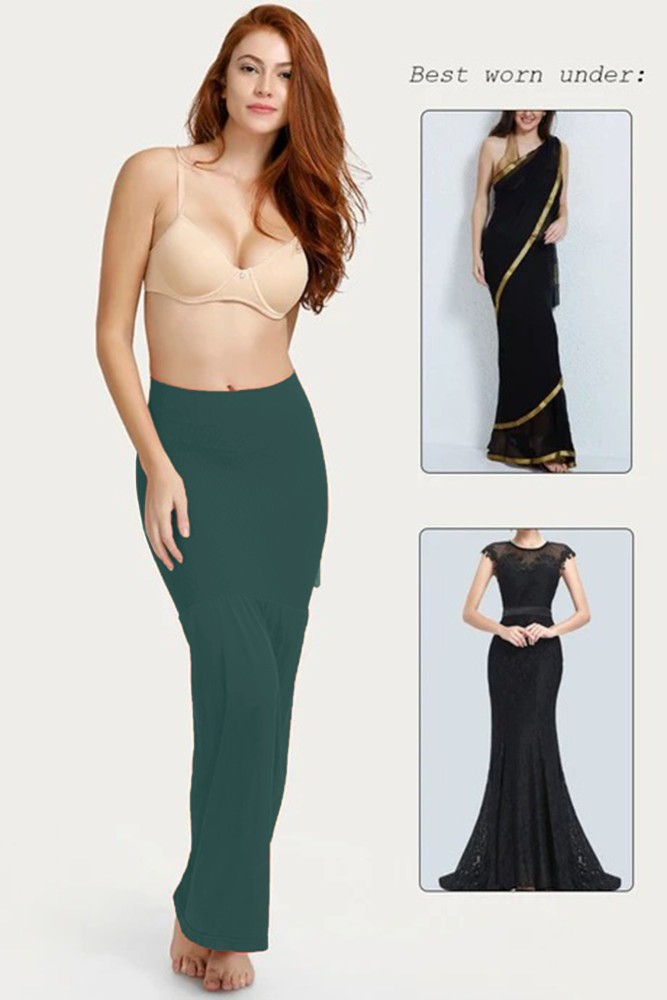 shopy Saree Shapewear Dark Green -L Pure Cotton Petticoat Price in