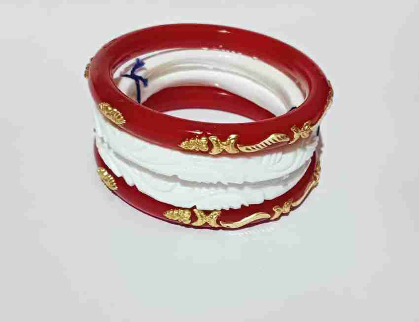 Bengali red and hot sale white bangles online