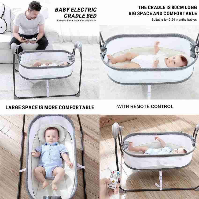 JUNIOR JOE Baby Travel Crib Remote Control Folding Baby Cradle
