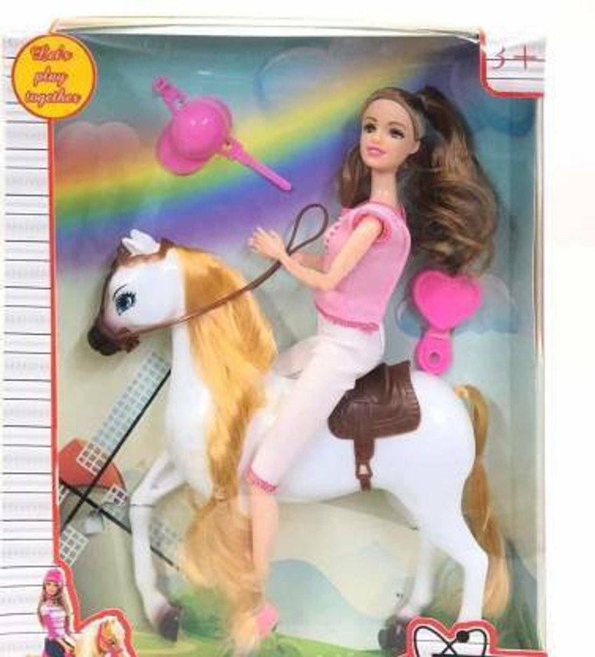 Barbie doll horse riding lesson set top