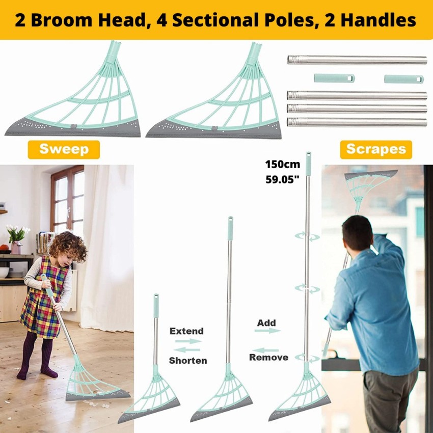 2 In 1 Magic Broom Mop Floor Cleaning Squeegee 120° Rotating