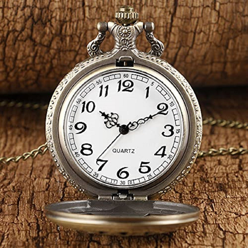 Fullkart Paris Eiffel Tower Theme Vintage Gandhi Style Pocket Watch Key Chain with Key Ring for Men Women. Amazing Key Watch Gift Items For Friends Family Analog Antique Pocket Watch Price in