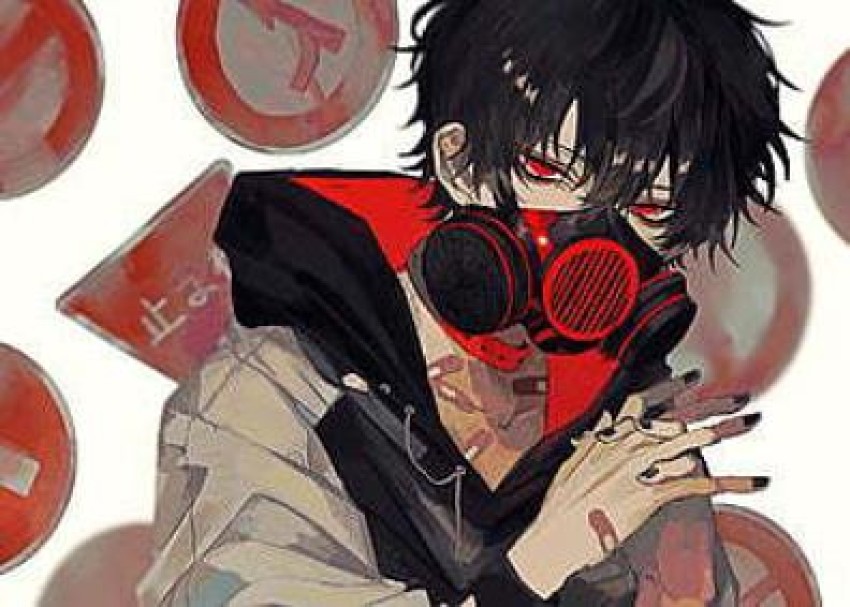 Anime Mask Manga Koga, anime boy, black Hair, fictional Character png |  PNGEgg