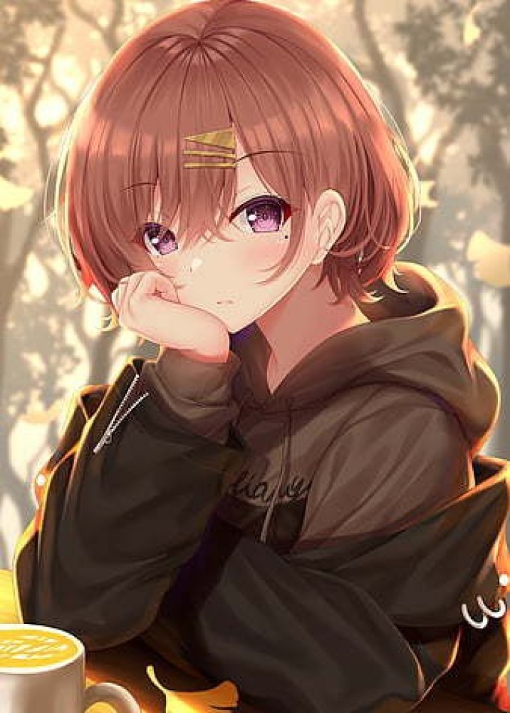 Pretty anime girl short brown hair sweater school uniform Anime HD  phone wallpaper  Peakpx