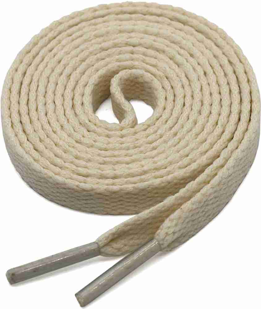 Cream colored shoe laces top