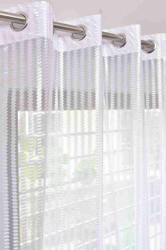 Homefab India 183 cm 6 ft Tissue Semi Transparent Shower Curtain