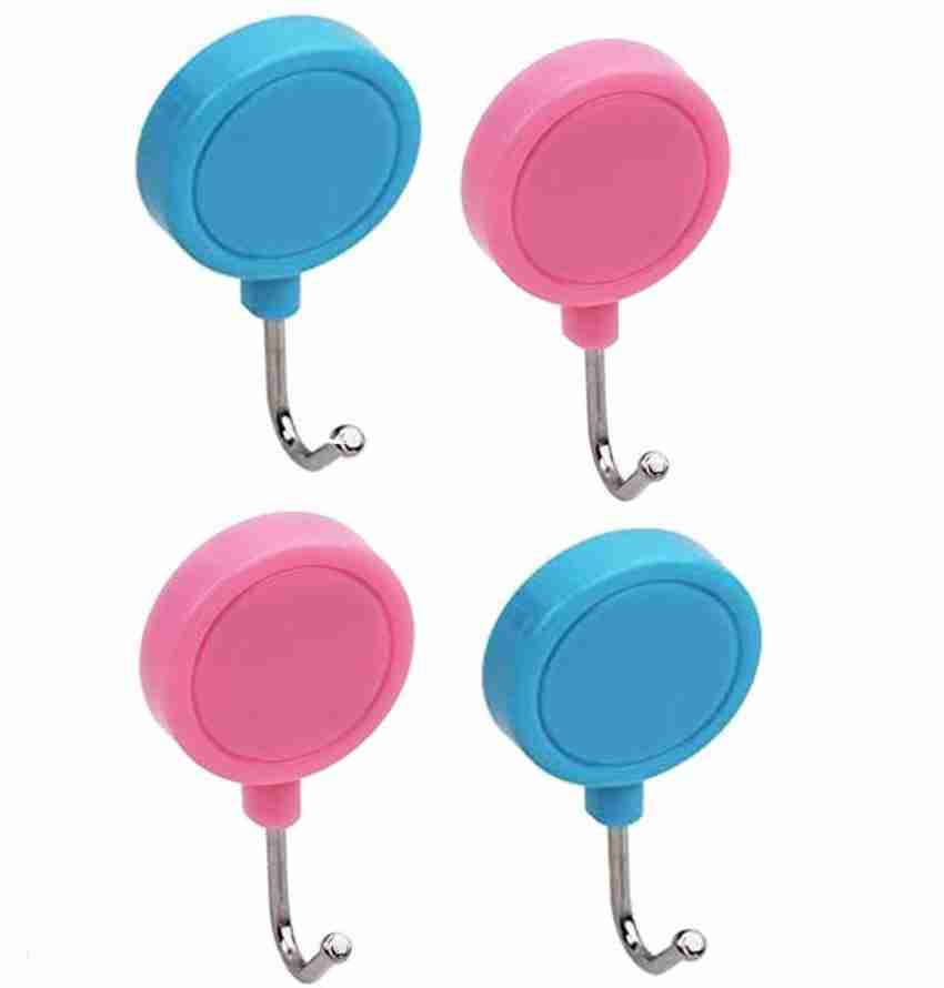 Molzo Colorful Round Magnetic Plastic Hooks for Hanging (Multicolour, 4  Pieces) Hook 1