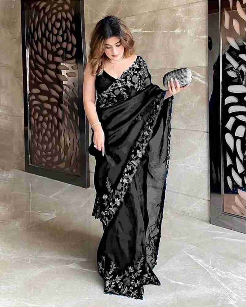 Black 2025 organza saree