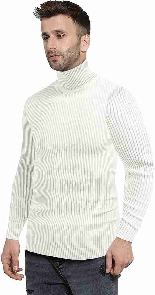 High neck clearance white sweatshirt