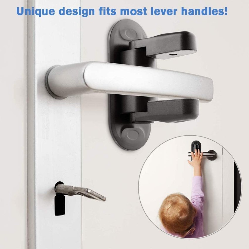 2 Pcs Door Lever Lock Safety Handles Proof Doors Baby Safety For Kids