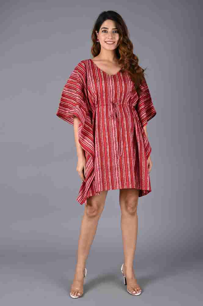 plush cotton Women Kaftan Maroon Dress - Buy plush cotton Women Kaftan  Maroon Dress Online at Best Prices in India