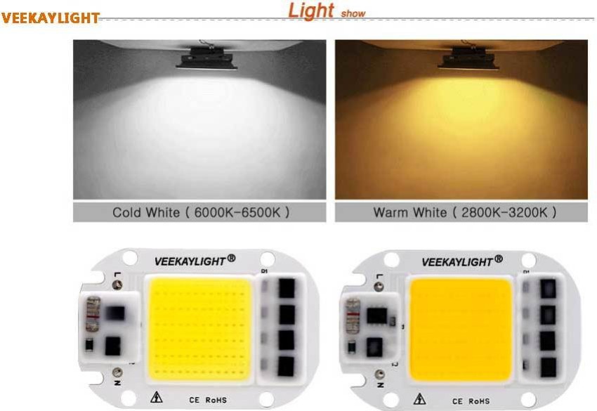 VEEKAYLIGHT 4060 High Power Without Driver 50W Driverless 220V AC