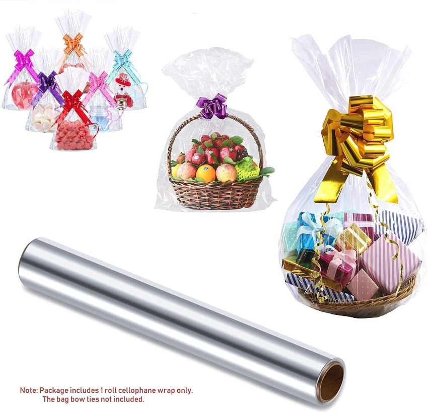 Cellophane Wrapping Wrap Floral Paper Gift Bouquet Basket Clear