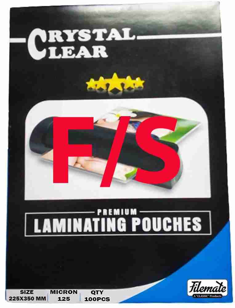 Lamination Pouch Film Sheet Size F/C - 216 X 356 mm , 80 Microns