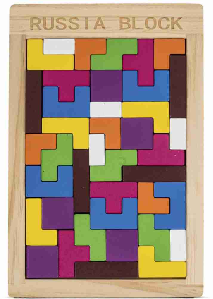 Wooden Blocks Puzzle Brain Teasers Toy Tangram Jigsaw Intelligence Colorful  3D Tetris Blocks Game STEM Montessori Educational Gift for Kids