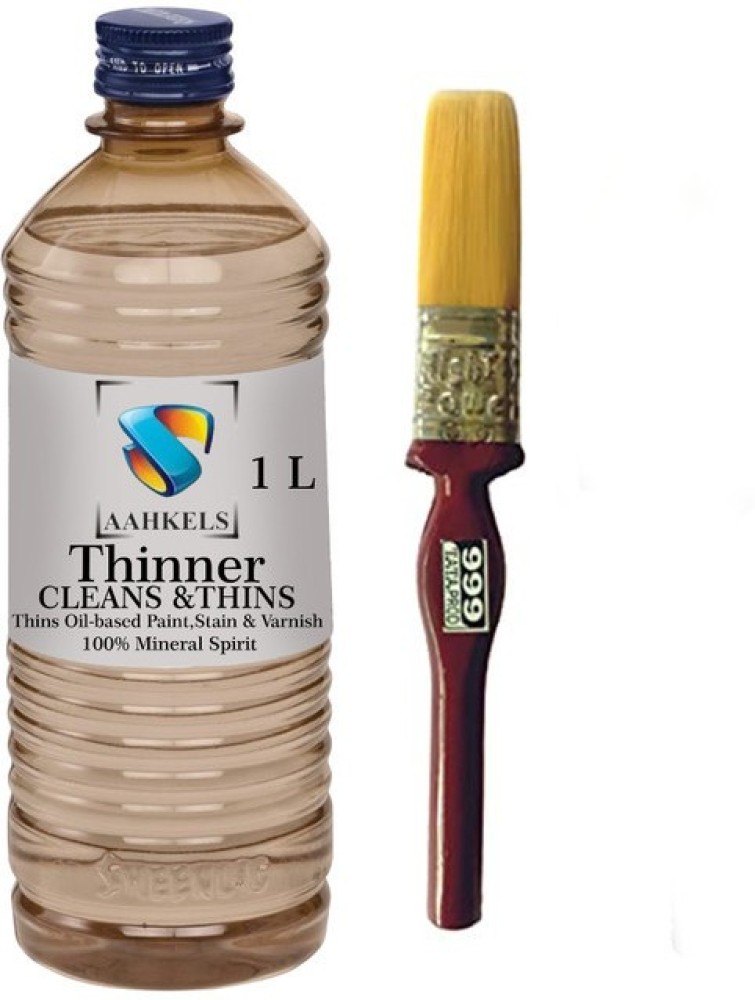 AAHKELS Bottle COMBO PACK 1L THINNER WITH 1 INCH BRUSH Paint