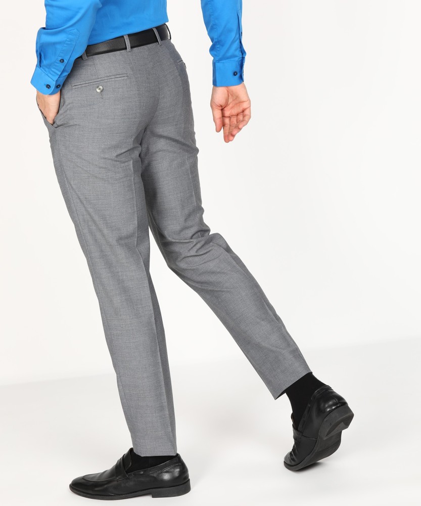 Buy Next Men Grey Skinny Fit Solid Formal Trousers  Trousers for Men  6694228  Myntra