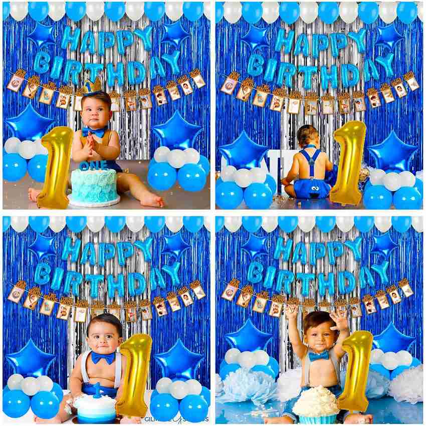 Party Propz 1st Birthday Decorations Kit For Baby Boy Combo Set
